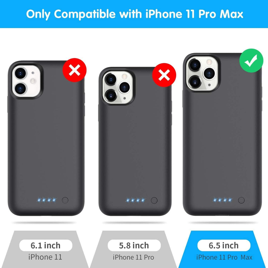 iPosible Akkuhülle für iPhone 11 Pro Max,7800mAh Zusatzakku Ladehülle Handyhülle Akku Battery Case P