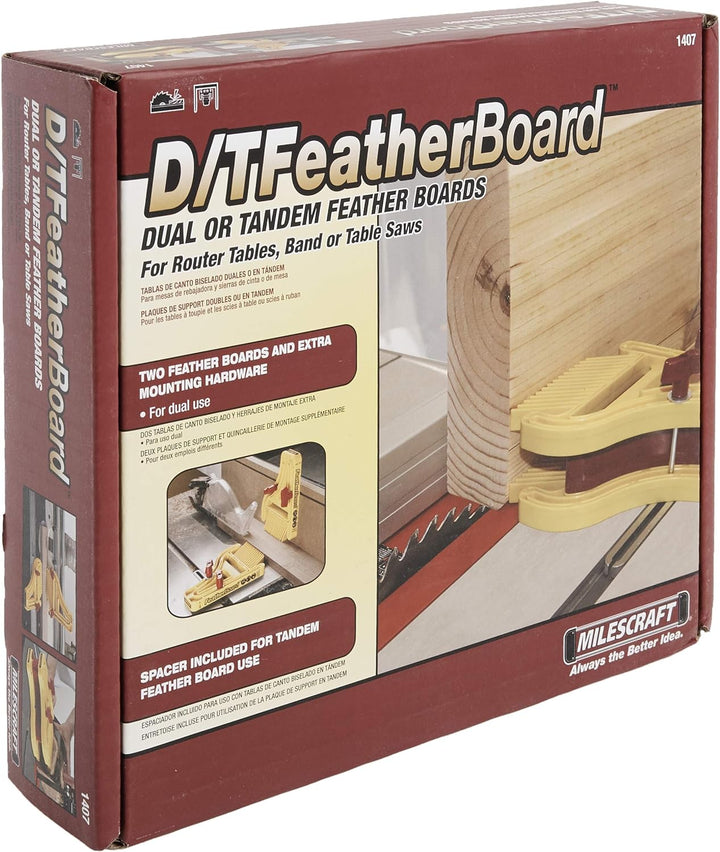 Milescraft 1407 D/TFeatherBoard Dual oder Tandem-FeatherBoards für Frästische und Tisch- oder Bandsä