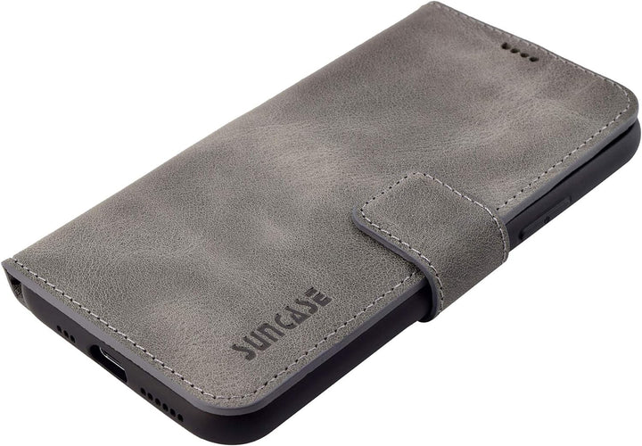 Suncase Book-Style Hülle kompatibel mit iPhone 11 Pro (5.8 Zoll) Leder Tasche (Slim-Fit) Lederhülle