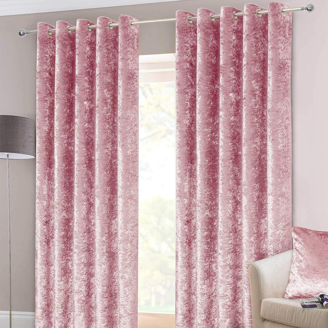 Homescapes Samtvorhänge, rosa, Ösenvorhang aus Pannesamt im 2er Pack, blickdichte Samt-Gardinen, zar