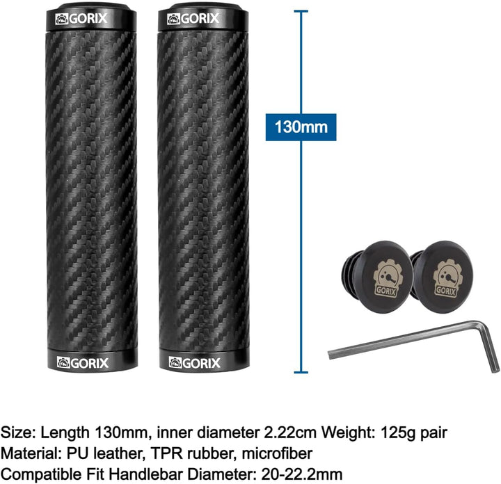 GORIX Fahrrad-Lenkergriffe, gerade, Carbon-Muster, Rennrad, MTB, Fahrrad (GX-BONT84)