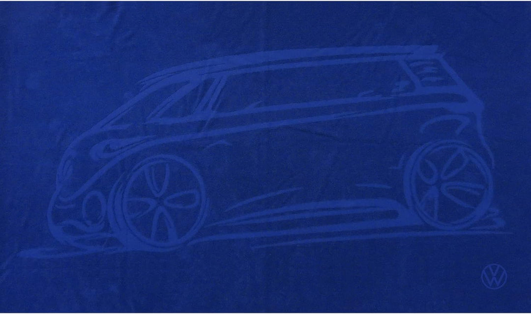 Volkswagen 1H4084500A Badetuch ID.Buzz Design ID Buzz Logo Handtuch 180x100cm Strandtuch, blau