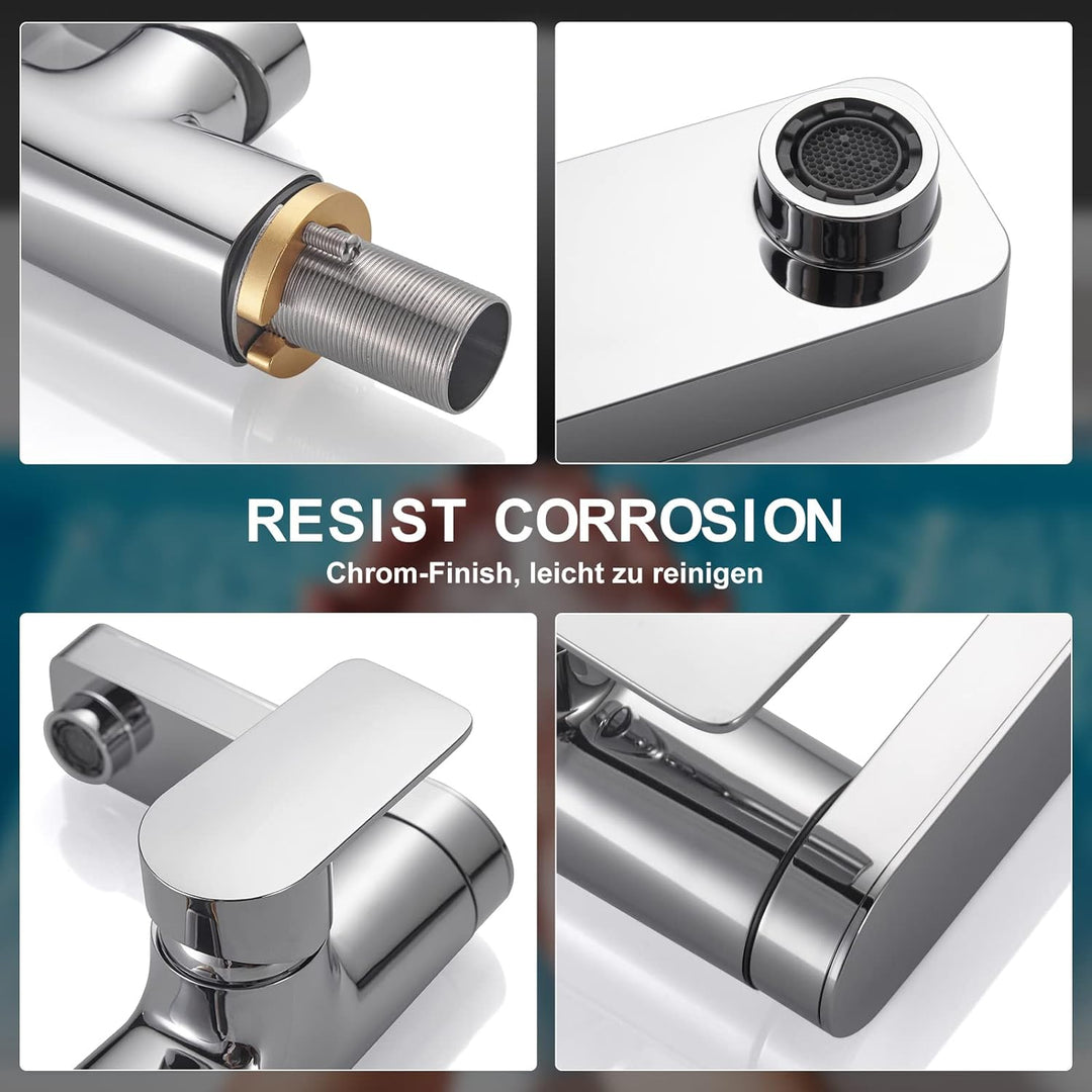 Cobbe Wasserhahn Bad,360°Drehbar waschtischarmatur passt für alle Arten von waschbecken,Platzsparend