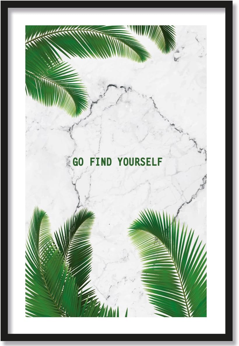 JUNIWORDS Poster mit/ohne Holzrahmen - Wähle ein Motiv - Go find yourself - Wähle eine Grösse - 21 x