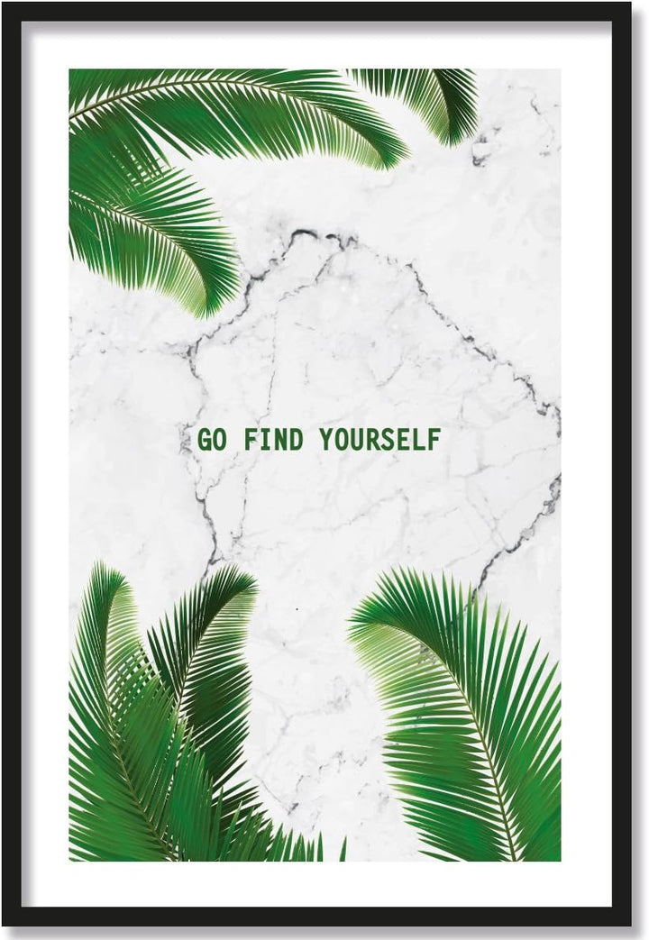 JUNIWORDS Poster mit/ohne Holzrahmen - Wähle ein Motiv - Go find yourself - Wähle eine Grösse - 21 x