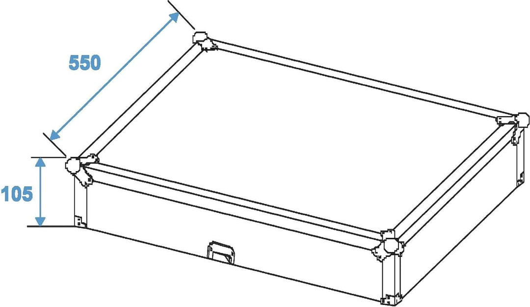 ROADINGER Mixer-Case Profi MCB-19, schräg, sw, 12HE | Flightcase für 483-mm-Geräte (19")