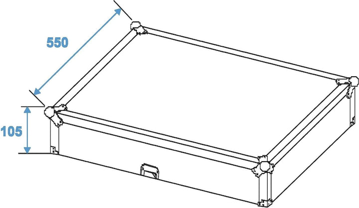 ROADINGER Mixer-Case Profi MCB-19, schräg, sw, 12HE | Flightcase für 483-mm-Geräte (19")