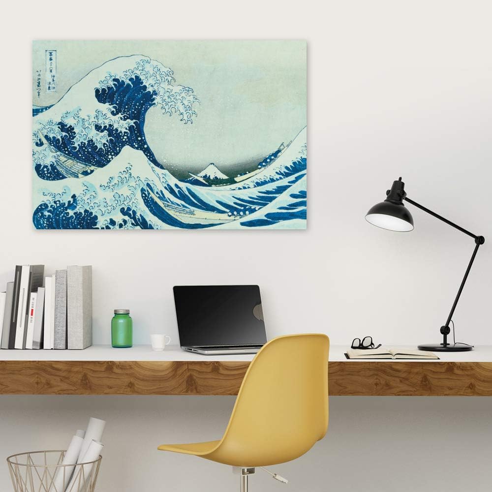 JUNIWORDS Poster, Katsushika Hokusai, Die grosse Welle von Kanagawa, Unter der Welle im Meer vor Kan