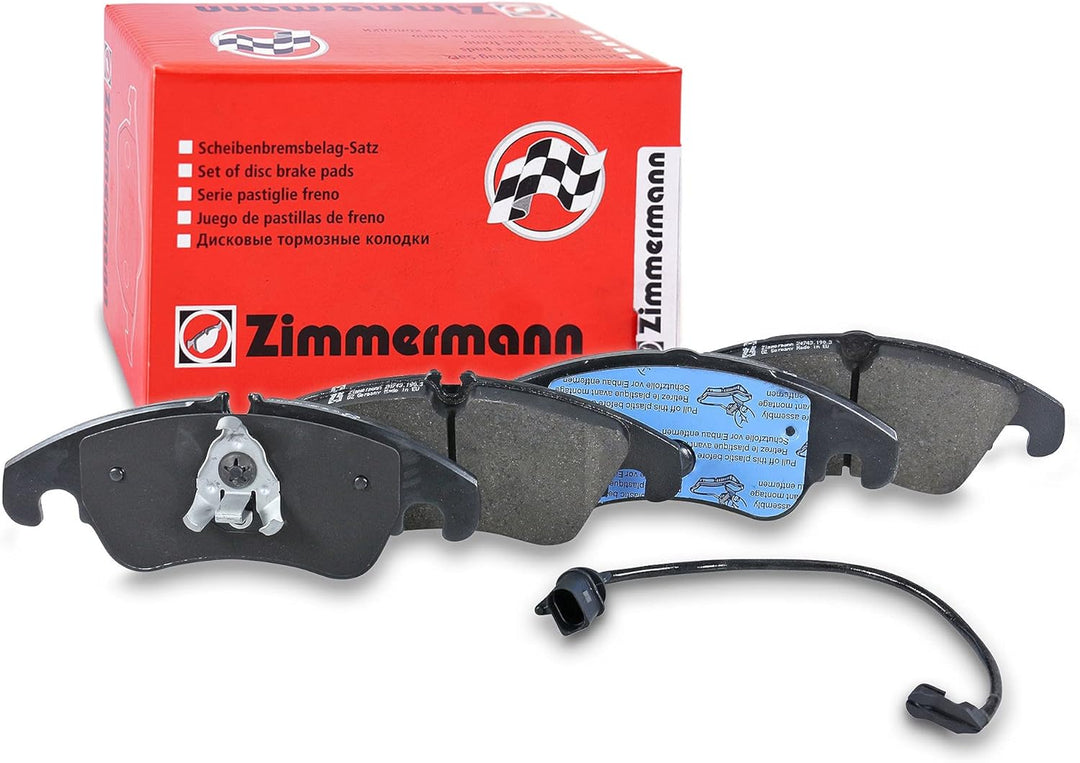 ZIMMERMANN 24743.190.3 Serie Bremsbelagsatz, Hinten, 2 Sensoren, inklusive Platte dämpfend, inklusiv