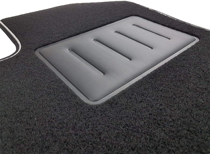 Das Teppich Auto, sprint00300, Fußmatten Teppiche Schwarz rutschfest, verstärkter Rand, zweifarbig