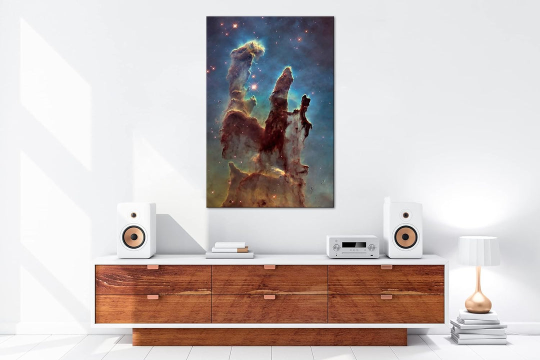 deyoli Säulen der Schöpfung Format: 80x60 als Leinwand, Motiv fertig gerahmt auf Echtholzrahmen, Hoc