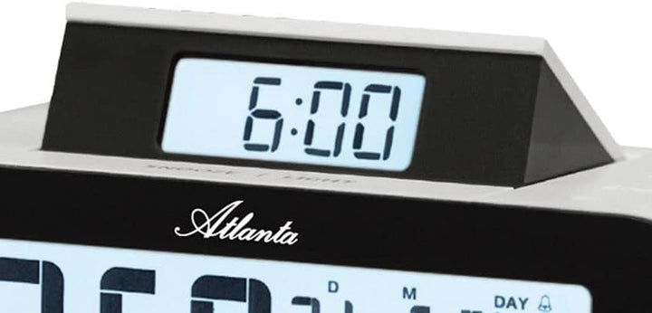 Atlanta Funkwecker Digital LCD Anzeige Pop-Up Display Temperatur Luftfeuchtigkeit - 1869, 15 x 5 x 7