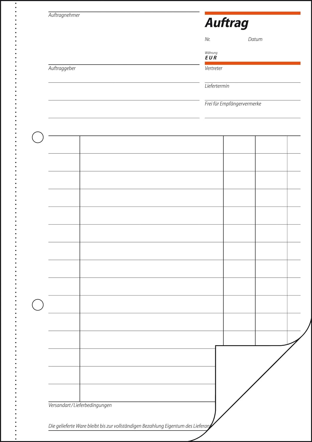 SIGEL AU525/10 Auftragsbuch A5, 2x50 Blatt, 10er Pack 10 Stück, 10 Stück