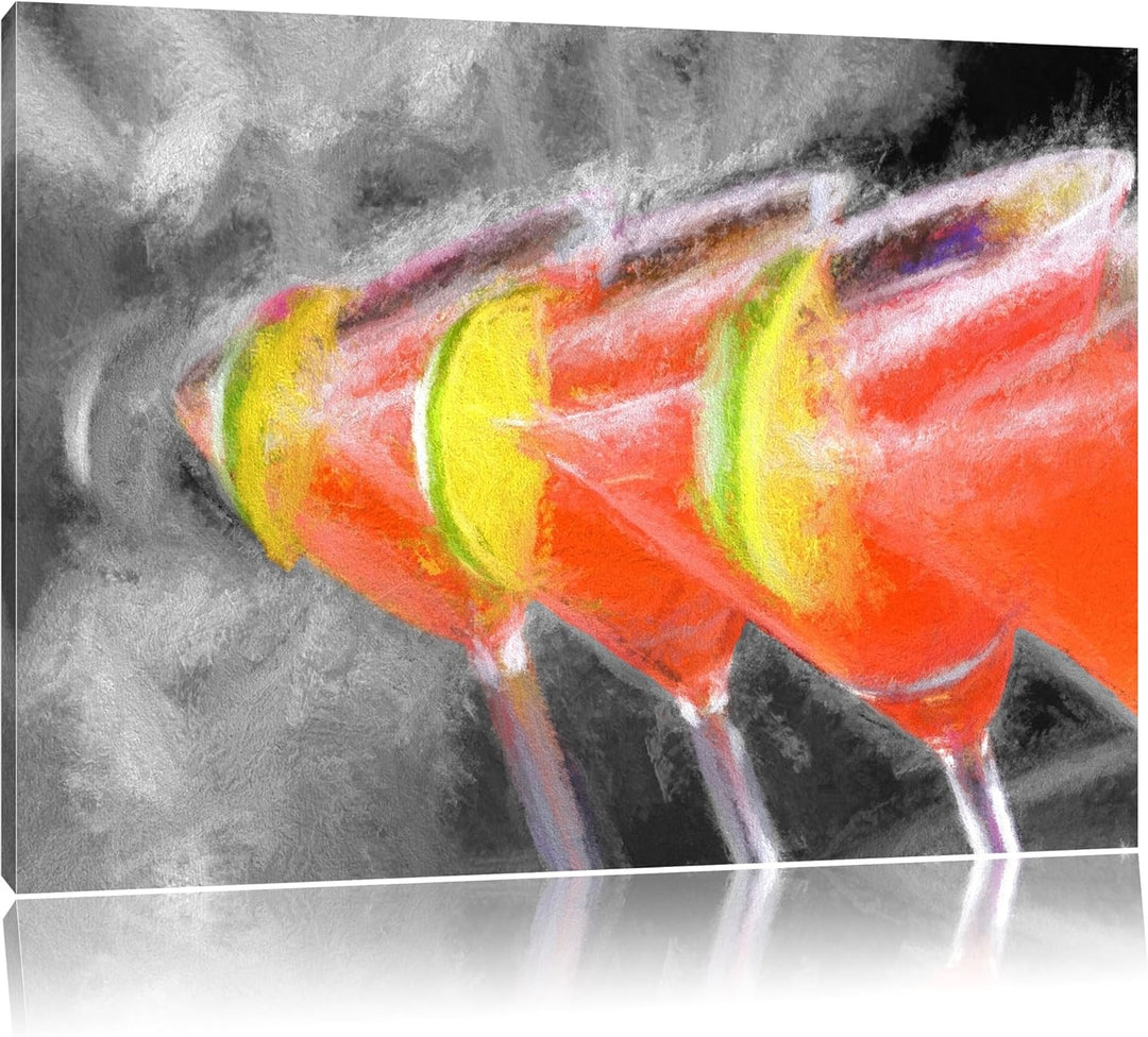 Frischer Sommercocktail, Bild auf Leinwand, XXL riesige Bilder fertig gerahmt mit Keilrahmen, Kunstd