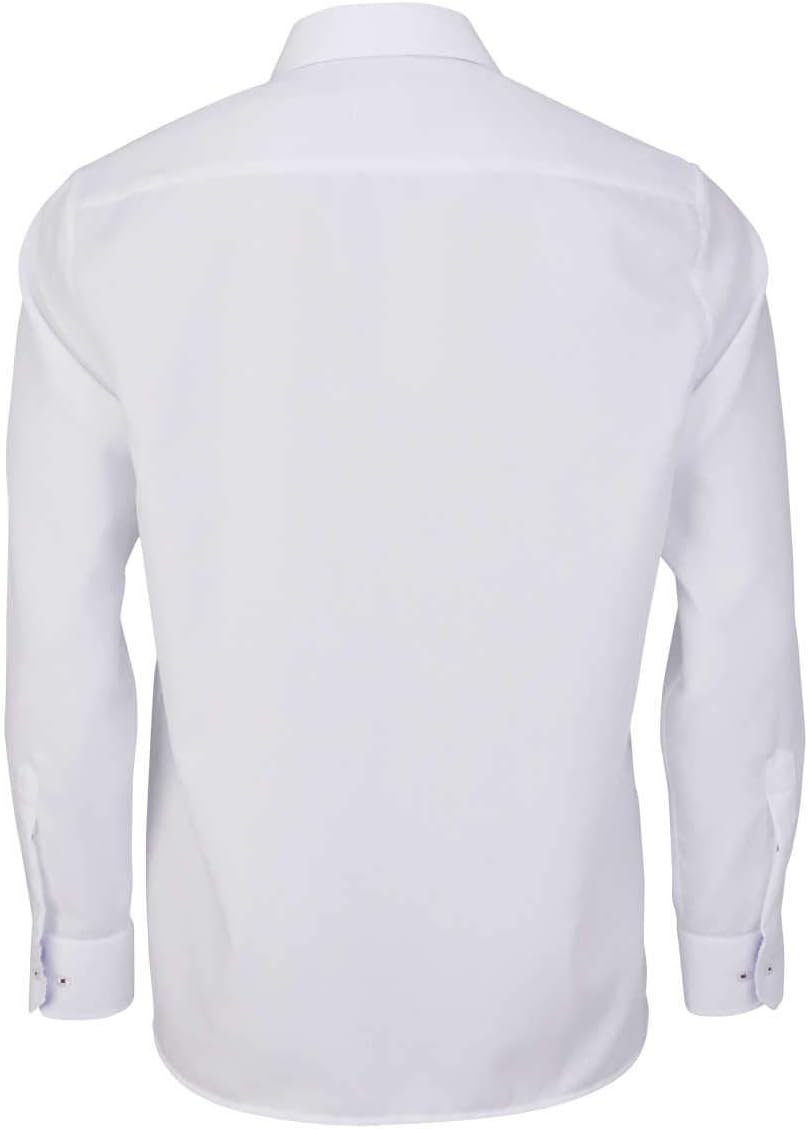 eterna Comfort Fit Hemd Langarm New Kent Kragen Struktur weiss Grösse 54