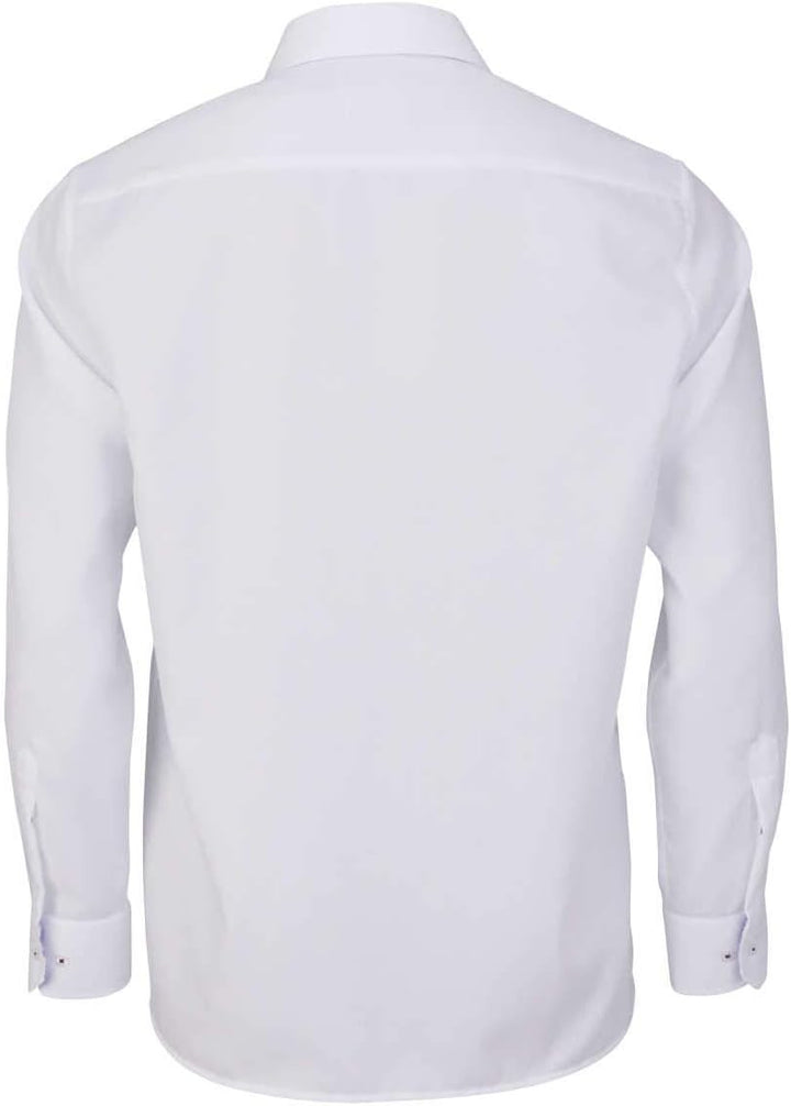 eterna Comfort Fit Hemd Langarm New Kent Kragen Struktur weiss Grösse 54
