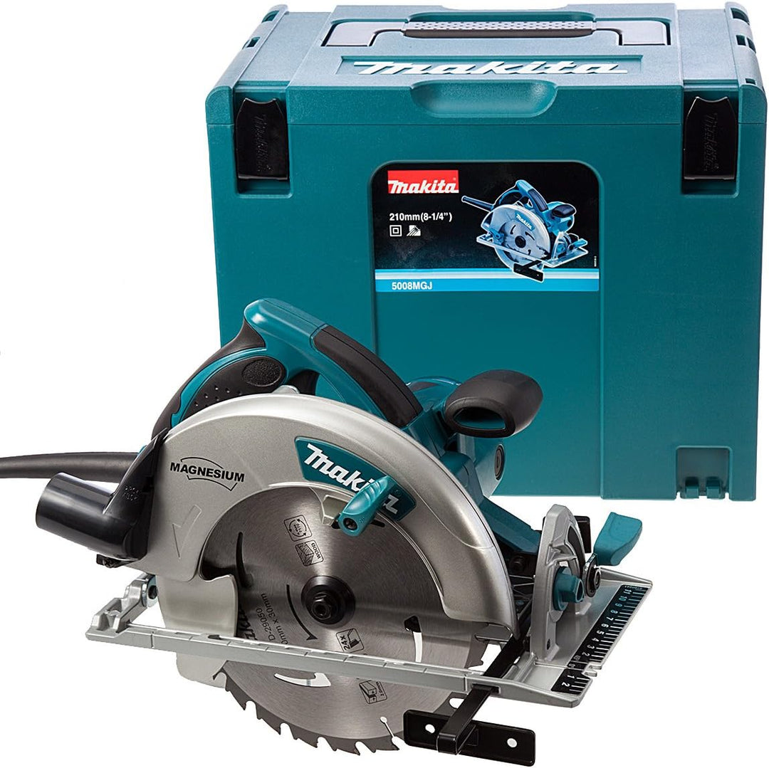 Makita 5008 MGJ 1800 W Handkreissäge 210mm im Makpac Schwarz, Blau, Silber 240 Volt Single, Single