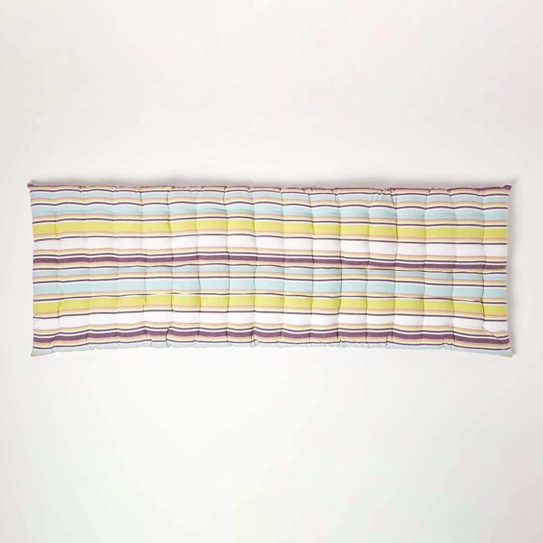 Homescapes gestreifte Bankauflage Osaka, grün-weiss, Sitzkissen für Bänke und Gartenbänke mit Bezug