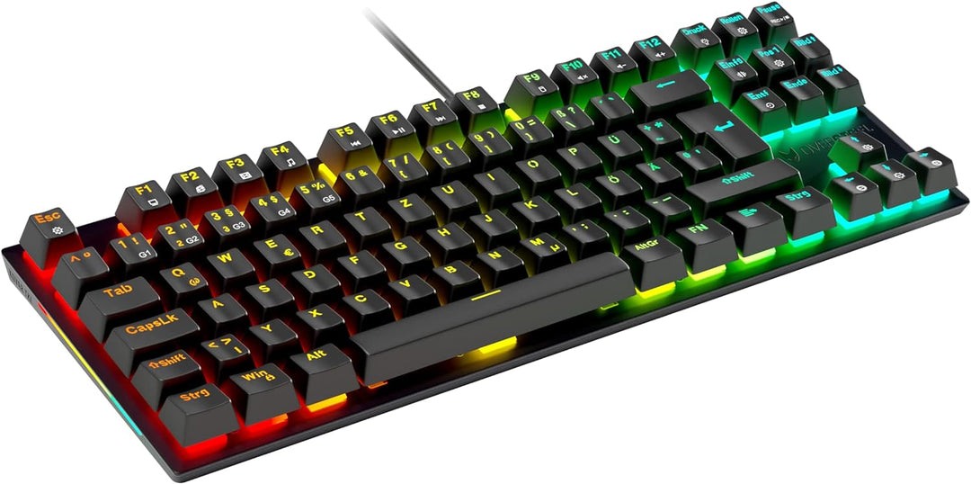 Oversteel - KOVAR USB Gaming TKL Tastatur, RGB beleuchtet, mechanischer Schalter Outemu Red, Anti-Gh