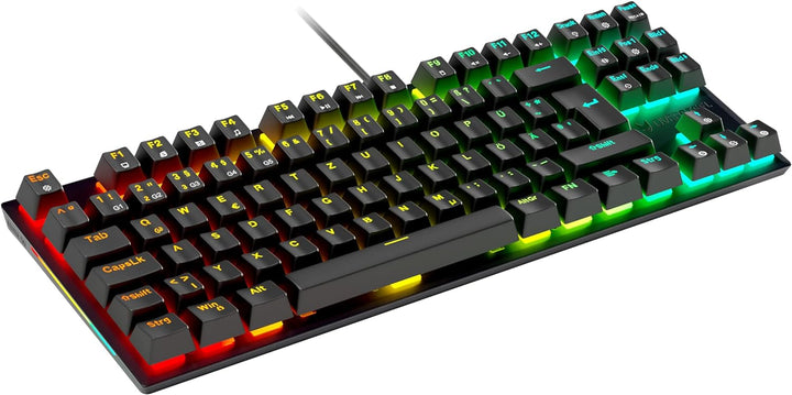 Oversteel - KOVAR USB Gaming TKL Tastatur, RGB beleuchtet, mechanischer Schalter Outemu Red, Anti-Gh