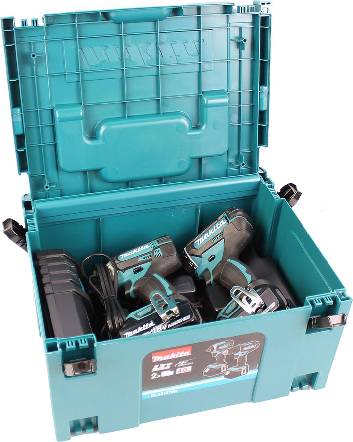 Makita Combo Kit Akku-Bohrschrauber Set DLX2127MJ DDF482 + DTD152 + 2 x 4,0AH + DC18RC im Makpac Gr.