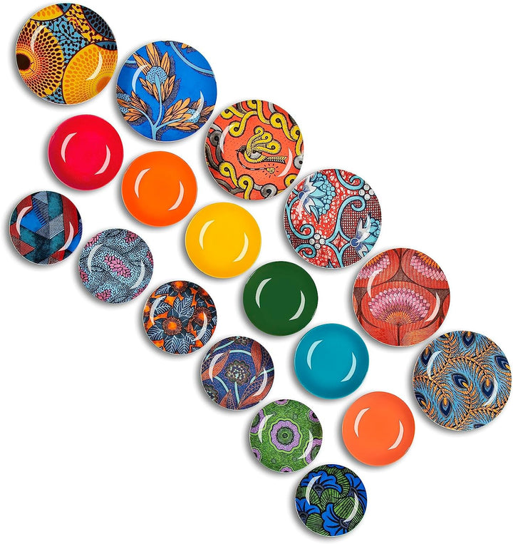 Excelsa Ghana Tellerservice 18 Stück, Porzellan und Steineware, mehrfarbig, 6 Personen