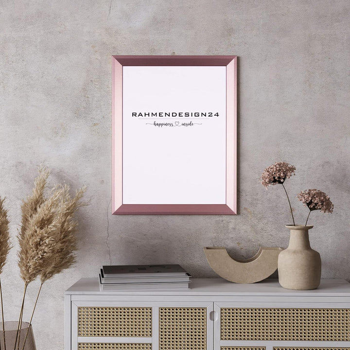 Rahmendesign24 Bilderrahmen Rio 40x80 Roségold Fotorahmen, Wechselrahmen, Posterrahmen, Puzzlerahmen