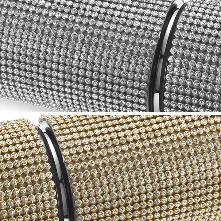 Clenp Vakuumbecher, Isolierter Strass Vakuumbecher Edelstahlkolben Flasche Trinkkessel Golden 750 ml