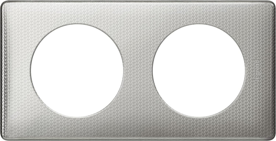 Legrand Celiane Platte mit 2 Löchern, grau, LEG98872 Alu Snake, Alu Snake