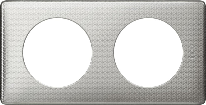 Legrand Celiane Platte mit 2 Löchern, grau, LEG98872 Alu Snake, Alu Snake