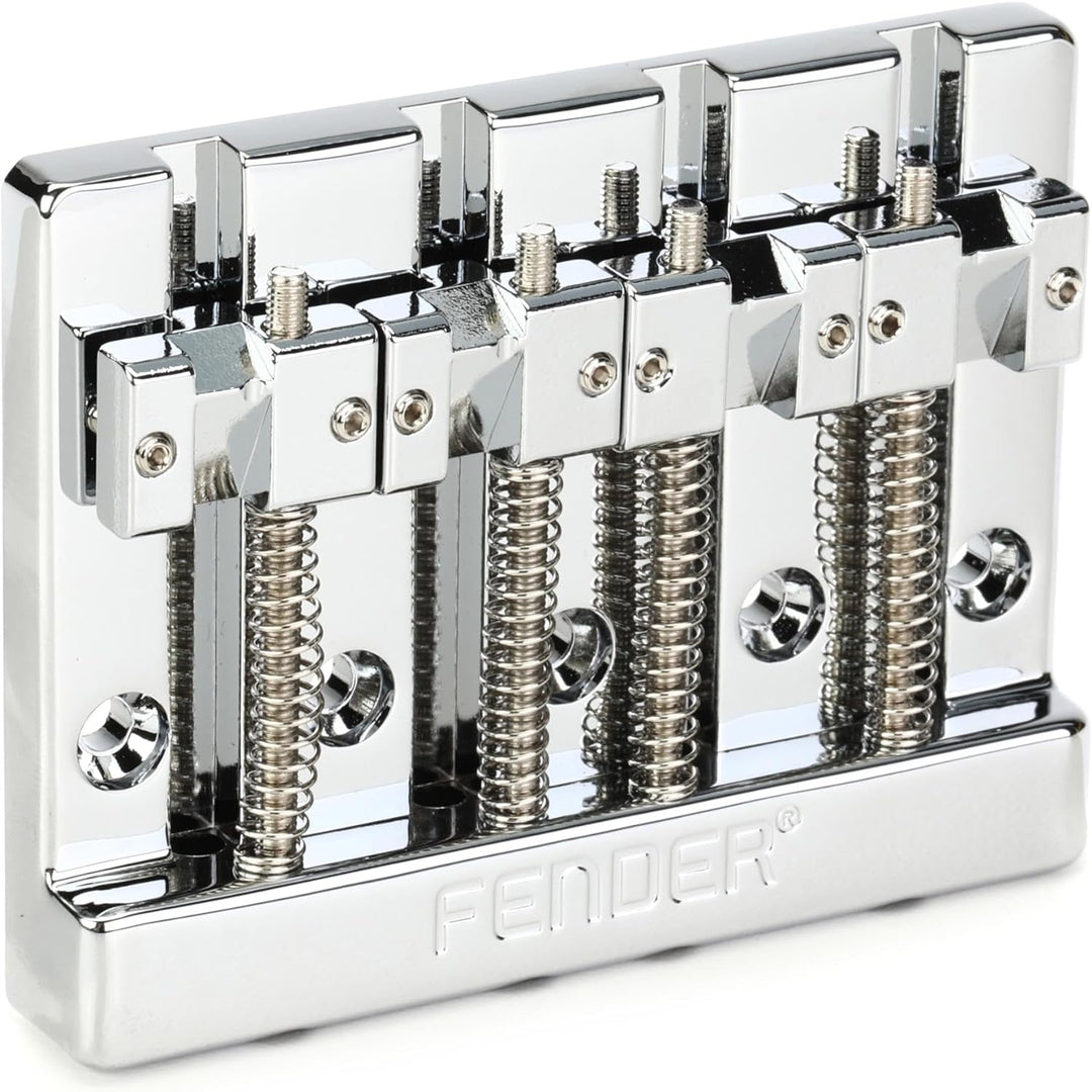 Fender® »HIMASS™ 4-STRING BASS BRIDGE - BRASS SADDLES« Brücke für E-Bass - 4-Saitig - Farbe: Chrome
