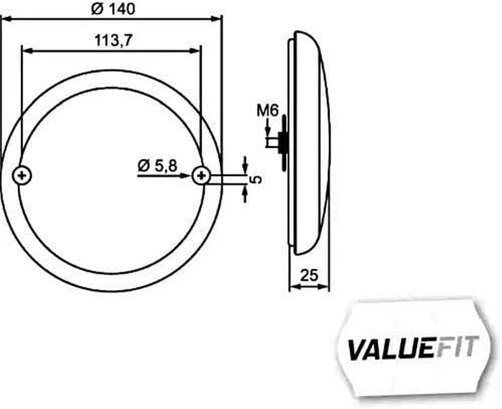 HELLA - Heckleuchte - Valuefit - LED - 12/24V - Anbau/geschraubt - Lichtscheibenfarbe: weiss/rot - S