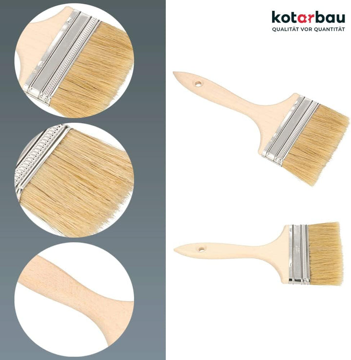 KOTARBAU Farbpinsel Mit Holzgriff Alle Grössen Flachpinsel Beizen Lasur Farben Malerpinsel Streichen