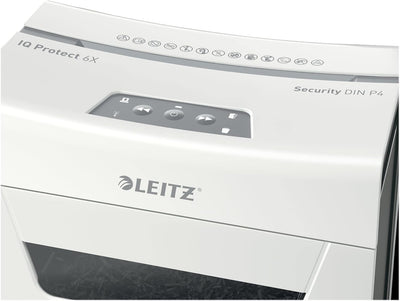 Leitz IQ 6X Premium Aktenvernichter P4 fürs Büro und Zuhause, Partikelschnitt, 7-6 Blatt (70-80 g/m²