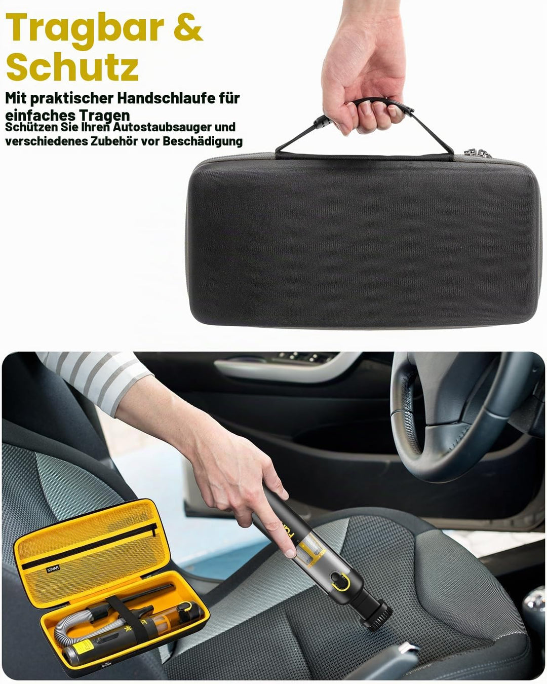 RAIACE Autostaubsauger-Etui, Hartschalen-Reiseetui, kompatibel mit Fanttik V8 Apex/Slim V8 Mate/ V10