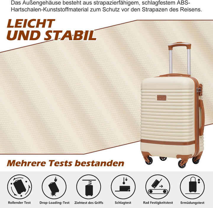 COOLIFE Koffer Set 3tlg, 24" Koffer Mittelgross mit Reisetasche&amp;Kulturbeutel | Reisekoffer Set für M