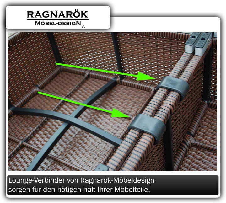 Ragnarök-Möbeldesign Gartenmmöbel Lounge-Verbinder Modell S42, S65 sowie S80, S90 und DS23 / DS13 Ve