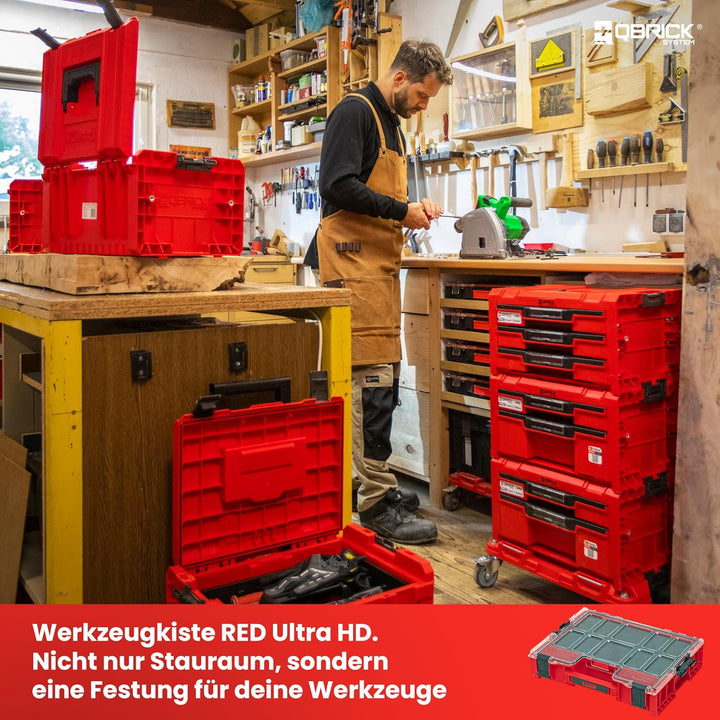 Qbrick System Pro Organizer 300 Red Mfi Ultra HD Sortimentskasten Sortierkasten Schraubenbox Sortier
