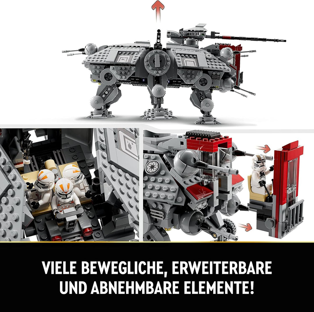 Lego Star Wars at-TE Walker, Bewegliches Spielzeugmodell, Set mit Minifiguren inkl. 3 Klonsoldaten,