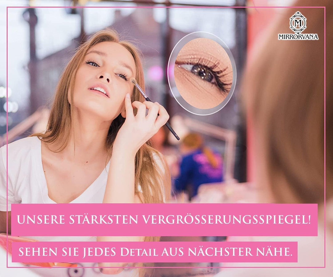 Mirrorvana Spiegel mit 20-facher Vergrösserung und 15-facher Vergrösserung mit Saugnapf für Badezimm