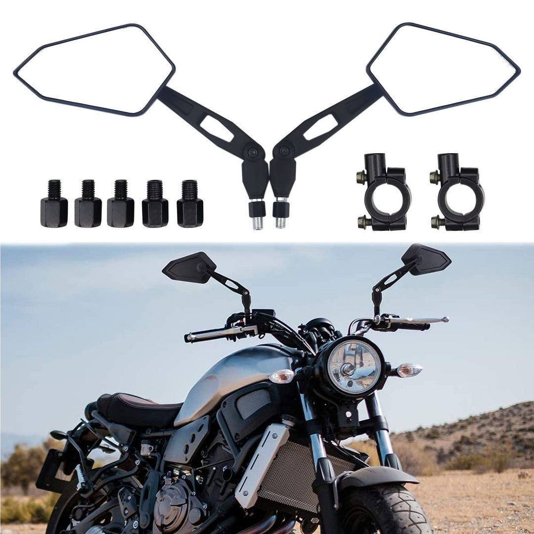 BREDUXSER Universal Motorrad Rückspiegel Spiegel 8 mm 10 mm E-geprüft Rückseitenspiegel Seitenspiege