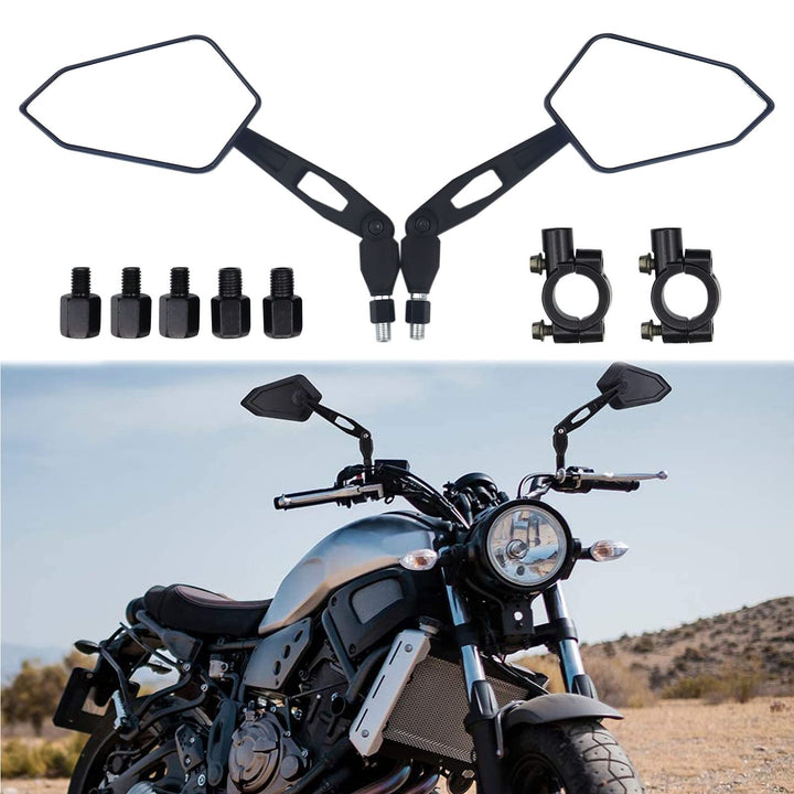 BREDUXSER Universal Motorrad Rückspiegel Spiegel 8 mm 10 mm E-geprüft Rückseitenspiegel Seitenspiege