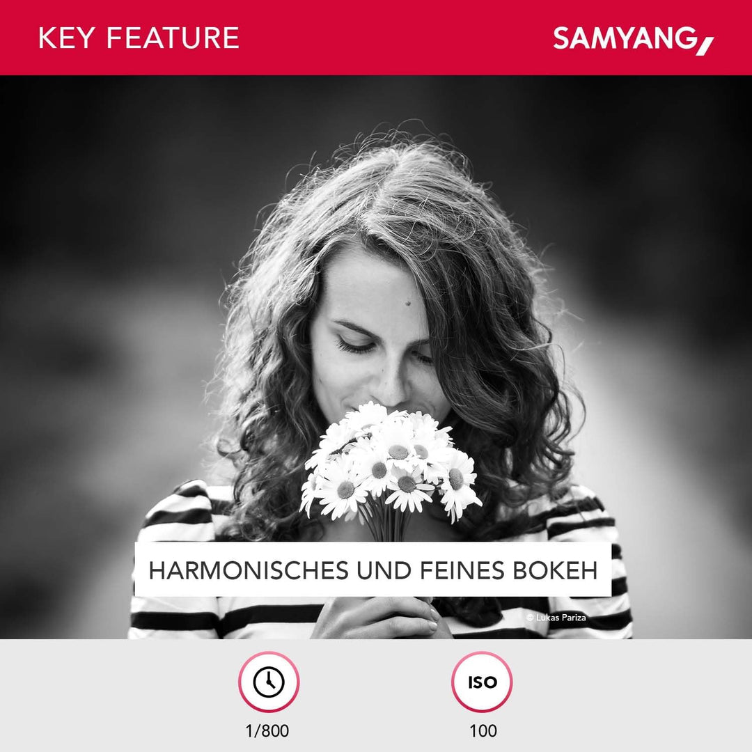Samyang MF 85mm F1,4 AS IF UMC für Sony E – Vollformat Portrait Objektiv , geeignet für APS-C, manue