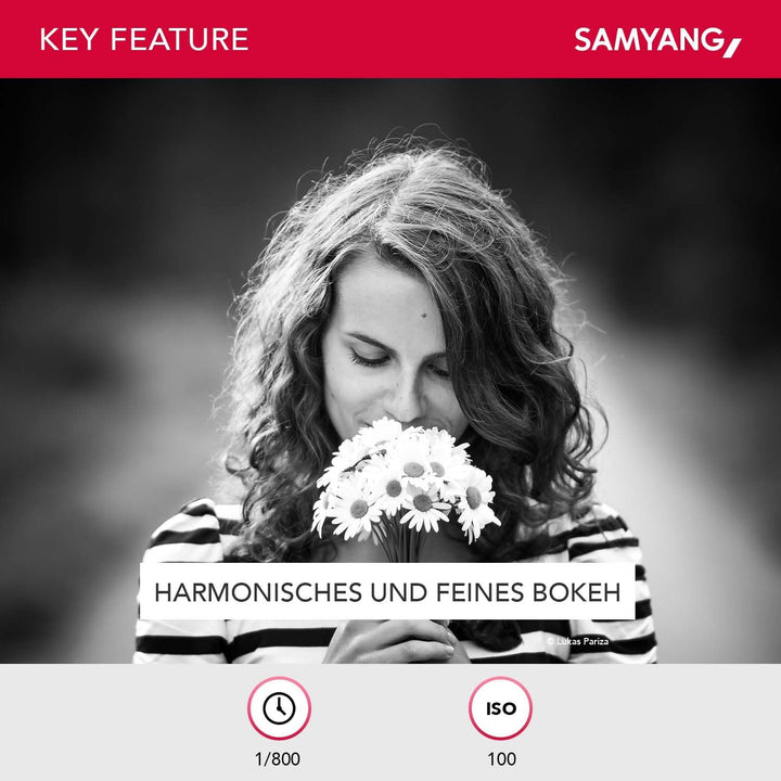 Samyang MF 85mm F1,4 AS IF UMC für Sony E – Vollformat Portrait Objektiv , geeignet für APS-C, manue