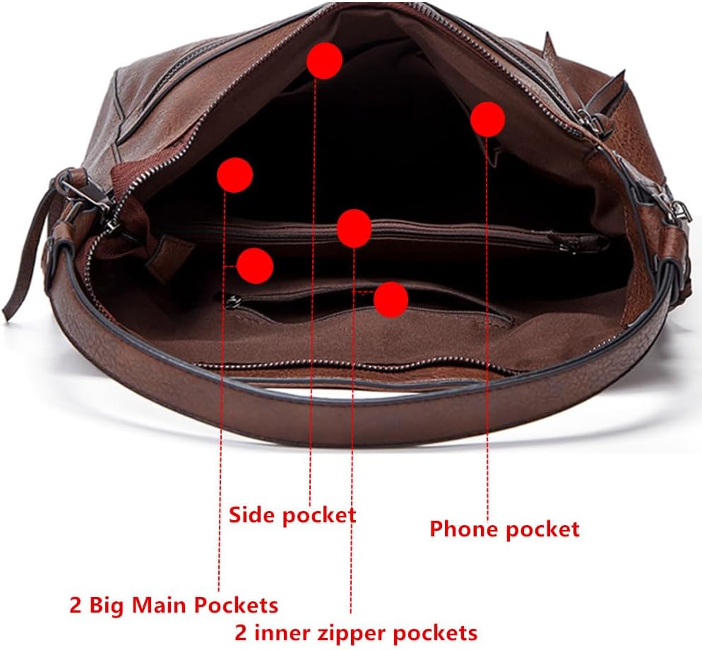 Sacmill Damen Handtasche PU Leder Umhängetasche Shopper Top-Griff Tragetaschen Elegant Schultertasch