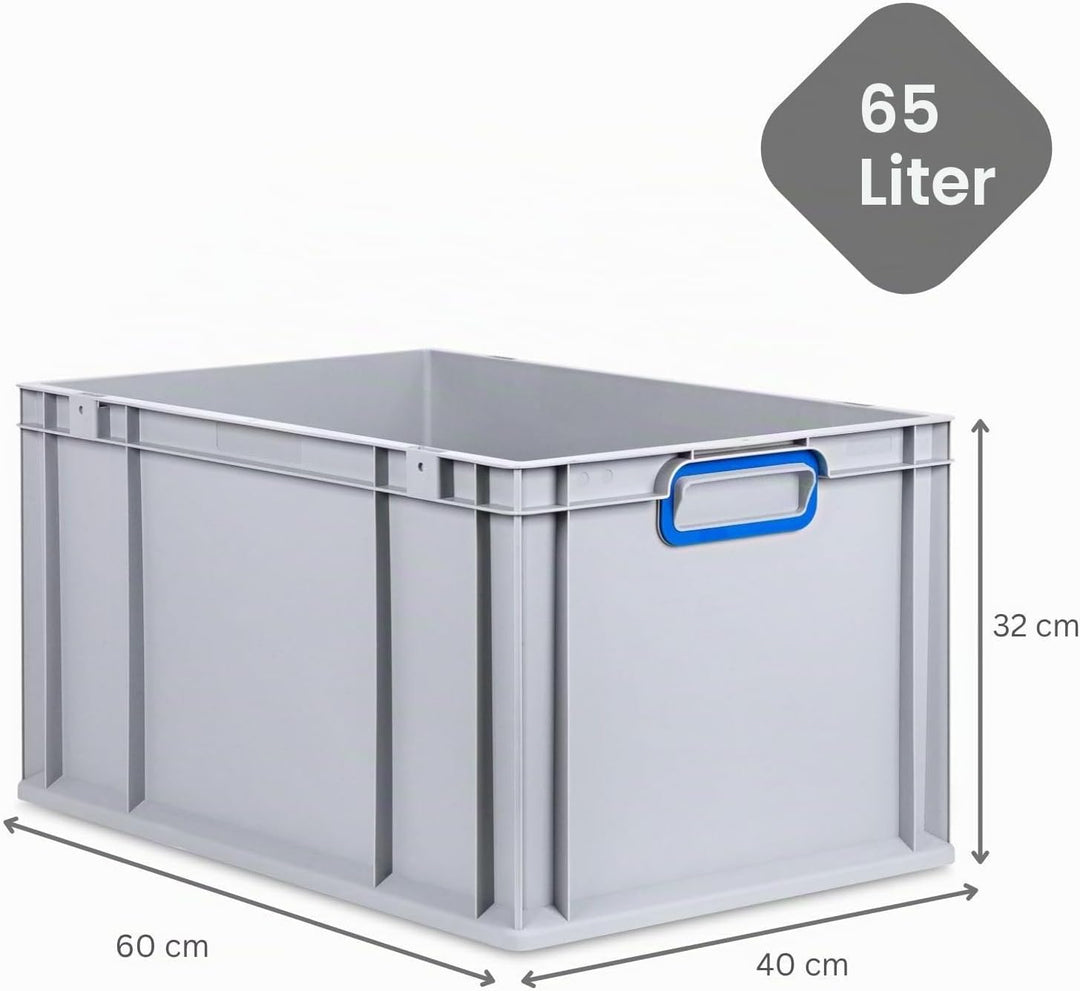 SuperSparSet 3x Eurobox NextGen Color mit Auflagedeckel &amp; Schiebeschnappverschlüsse, HxBxT 32x40x60c