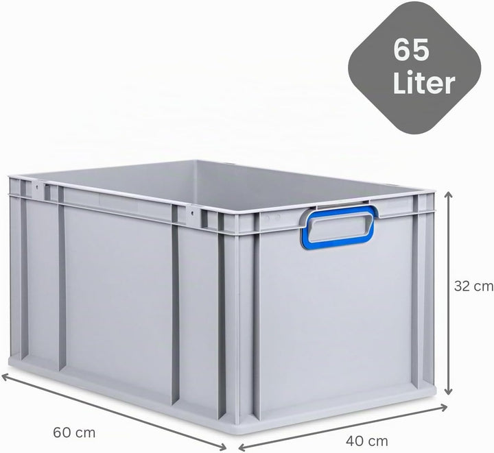 SuperSparSet 3x Eurobox NextGen Color mit Auflagedeckel &amp; Schiebeschnappverschlüsse, HxBxT 32x40x60c