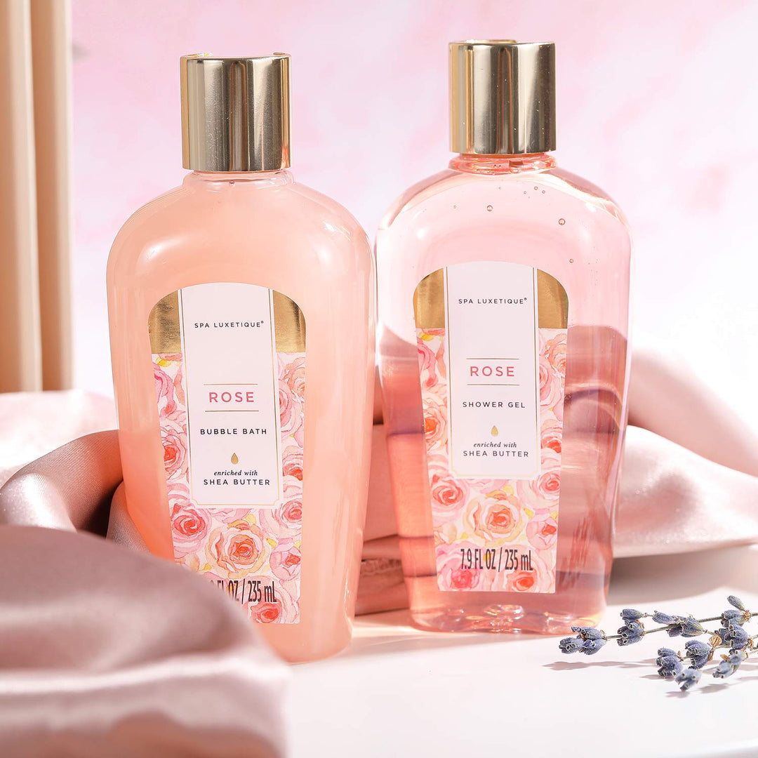 SPA LUXETIQUE Wellness Set für Frauen - 8tlg Rosenduft Bade Geschenkset für Frauen, Geburtstagsgesch