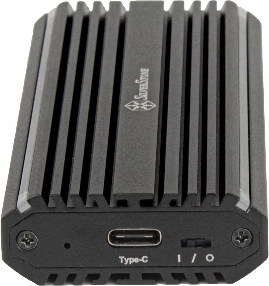 SilverStone Technology SST-MS13 - USB-C-3.2-Gen2-10-Gbps-NVMe- / SATA-M.2-SSD-RGB-Gehäuse, 71175, Sc