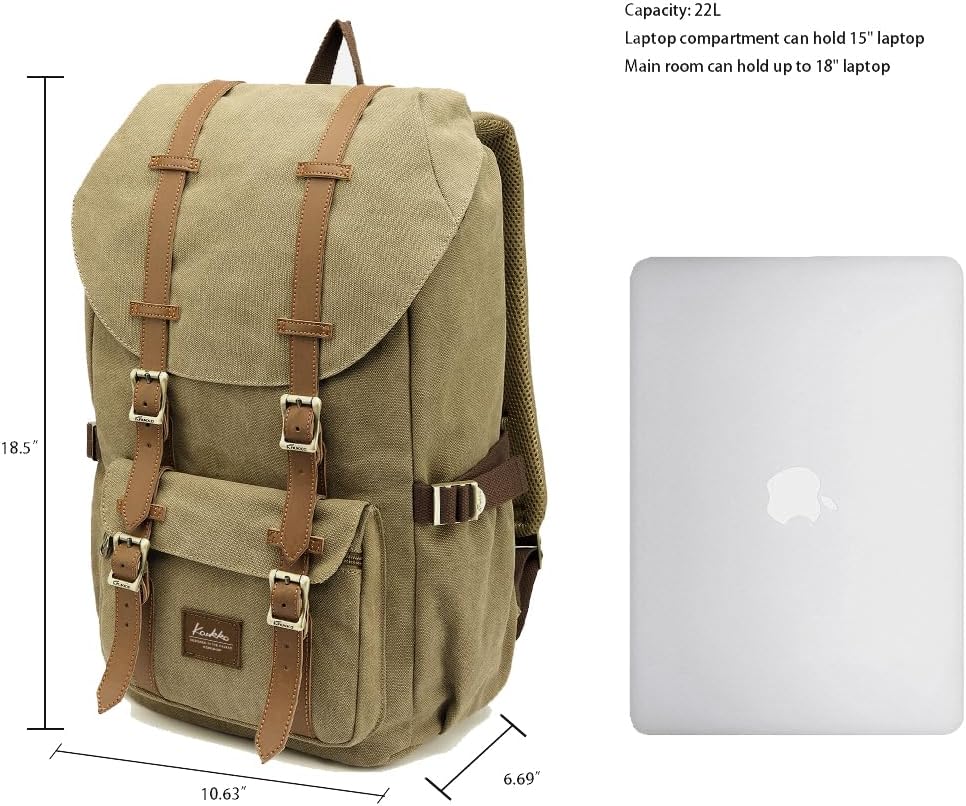 KAUKKO Unisex Ep5 Rucksack 45 x 27 x 17cm (HxBxT) (Ckhaki 2pcs), 45 x 27 x 17cm (HxBxT) (Ckhaki 2pcs